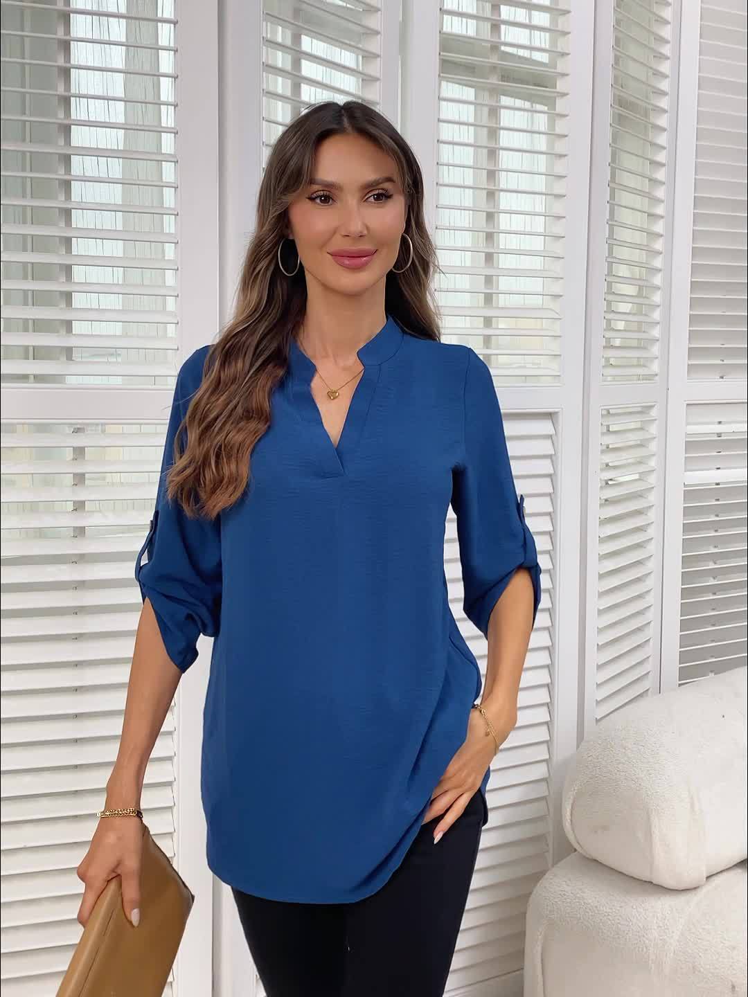 Women's Blouse - V-Neck - Corinne - product view 12