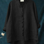 Women's Blouse - Casual Ruffle V-Neck - Eliza - product view 6