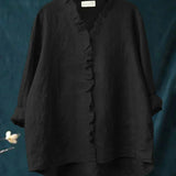 Women's Blouse - Casual Ruffle V-Neck - Eliza - product view 6