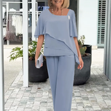 Women's Two-Piece Set - Wide Sleeve and Trouser Set - Caroline - product view 1