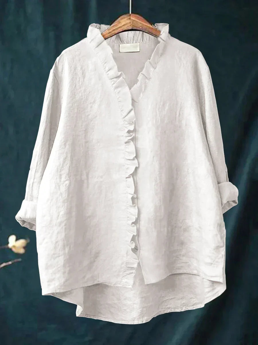 Women's Blouse - Casual Ruffle V-Neck - Eliza - product view 2