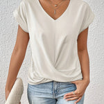Women's Blouse - V-Neck Draped - Sophia - product view 7