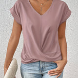 Women's Blouse - V-Neck Draped - Sophia - product view 1