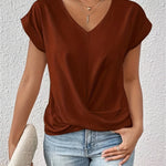 Women's Blouse - V-Neck Draped - Sophia - product view 4