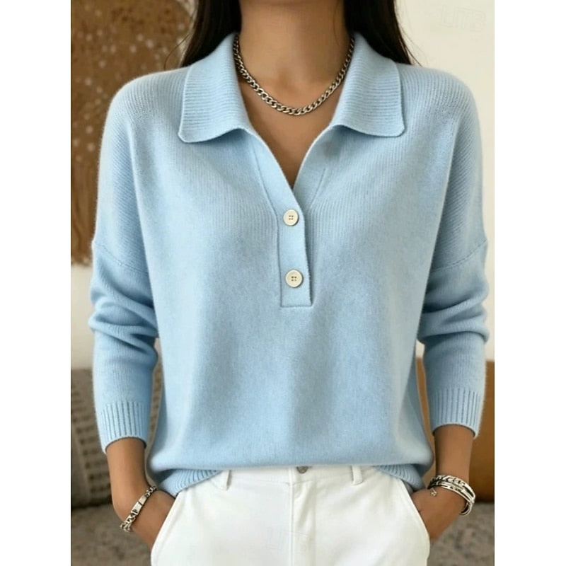 Women's Clothing - Collared Button Pullover - Eliza - product view 1