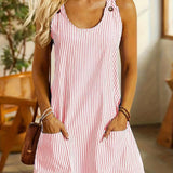 Women's Dress - Casual Striped Round Neck - Anna - product view 4
