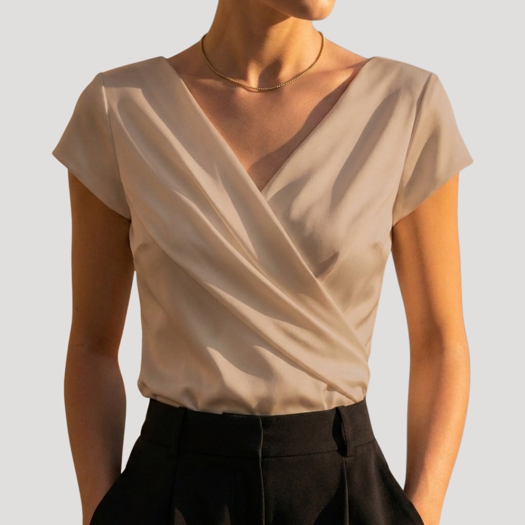 Women's Blouse - Draped Wrap-Front - Gemma - product view 2