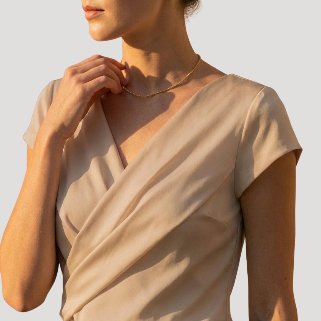 Women's Blouse - Draped Wrap-Front - Gemma - product view 4