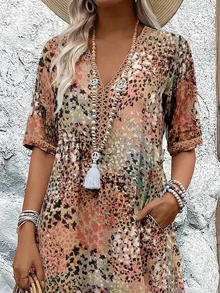 Women's Midi Dress - Vibrant Pattern - Natalie - product view 7