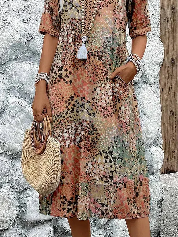 Women's Midi Dress - Vibrant Pattern - Natalie - product view 8