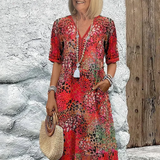 Women's Midi Dress - Vibrant Pattern - Natalie - product view 2