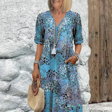 Women's Midi Dress - Vibrant Pattern - Natalie - product view 3