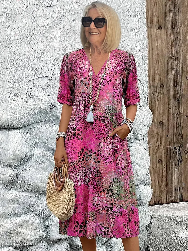 Women's Midi Dress - Vibrant Pattern - Natalie - product view 4