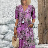 Women's Midi Dress - Vibrant Pattern - Natalie - product view 5