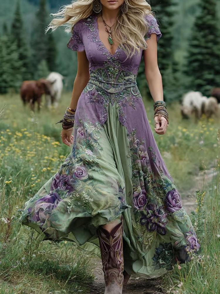 Women's Maxi Dress - Floral - Natalie - product view 1