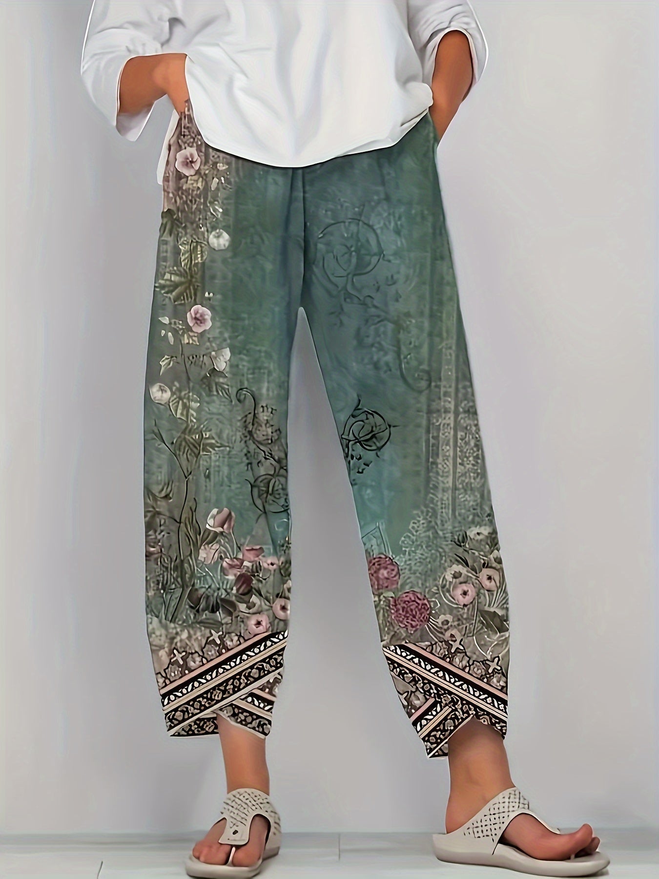 Women's Trousers - Botanical Cropped - Meredith - product view 2