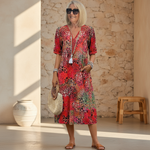 Women's Midi Dress - Vibrant Pattern - Natalie - product view 1