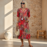 Women's Midi Dress - Vibrant Pattern - Natalie - product view 1