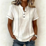 Women's Blouse - Vintage Striped Short-Sleeve - Corinna - product view 4