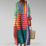 Women's Dress - Geometric V-Neck - Amillia - product view 3