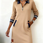 Women's Dress - Chic Long Sleeve Collar - Adeline - product view 5