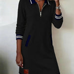 Women's Dress - Chic Long Sleeve Collar - Adeline - product view 6