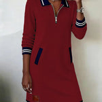 Women's Dress - Chic Long Sleeve Collar - Adeline - product view 9