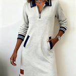 Women's Dress - Chic Long Sleeve Collar - Adeline - product view 16