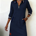 Women's Dress - Chic Long Sleeve Collar - Adeline - product view 11