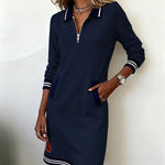 Women's Dress - Chic Long Sleeve Collar - Adeline - product view 1