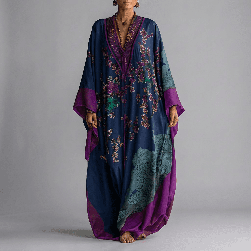 Women's Maxi Dress - Blossom Batwing Sleeve - Valerie - product view 3
