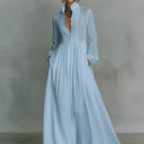 Women's Maxi Dress - Flowing Button-Front - Claire - product view 3