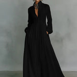 Women's Maxi Dress - Flowing Button-Front - Claire - product view 4