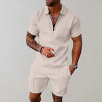 Men's Two-Piece Set - Casual Polo Shirt and Shorts Set - Dylan - product view 2