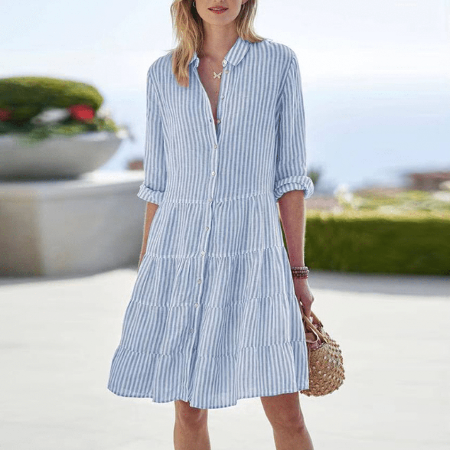 Women's Dress - Breezy Striped Summer - Ashley - product view 5