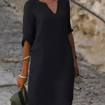 Women's Midi Dress - V-Neck Draped - Harper - product view 2