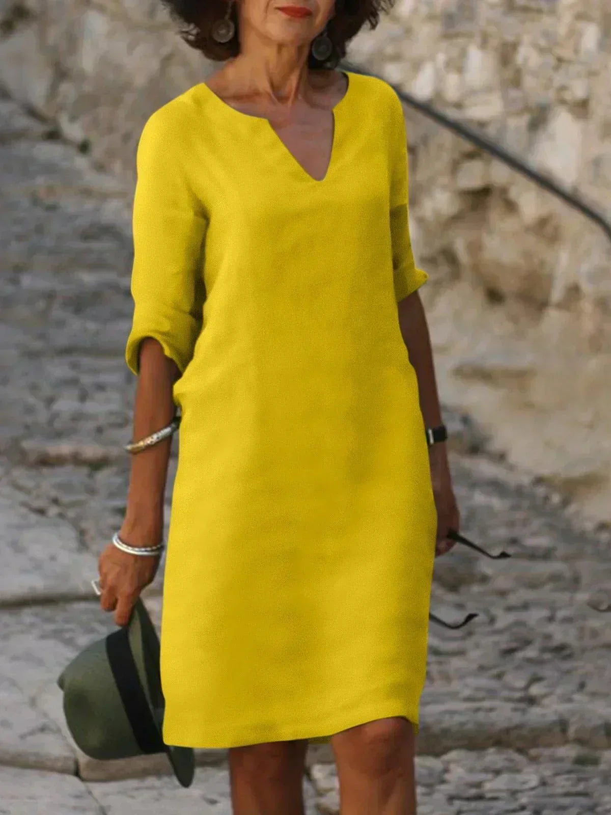 Women's Midi Dress - V-Neck Draped - Harper - product view 8