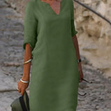 Women's Midi Dress - V-Neck Draped - Harper - product view 3