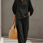 Women's Two-Piece Set - Wide Leg and Collar 2 Piece Set - Vienna - product view 8