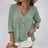 Women's Blouse - Casual Relaxed Button-Up - Giana - product view 1