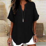 Women's Blouse - Mid Sleeve V-Neck - Daniela - product view 3