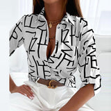 Women's Blouse - Collared Printed - Novalie - product view 11